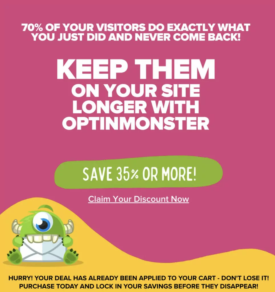 OptinMonster limited-time offer pop up
